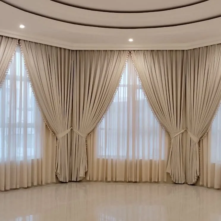 Pinch pleat curtains in a Dubai villa by Time Furniture